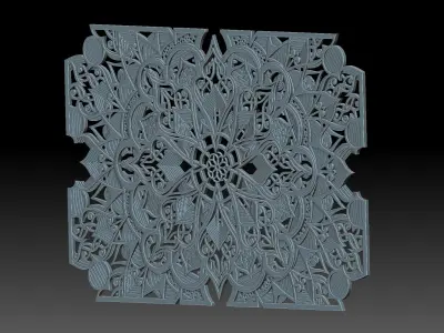 Ornament laser cut mandala 3D print model
