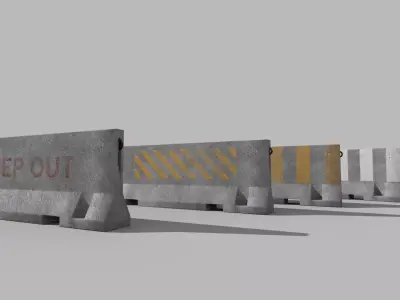 Barrier Concrete Low-poly 3D model