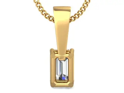  Women Emerald Stone Pendant 3dm STL OBJ FBX Renders Details 3D print model