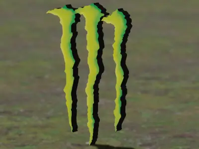 Monster Energy 3D logo Low-poly 3D model