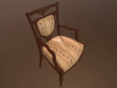 Antique chair -PBR Game Ready 3D model Low-poly 3D model