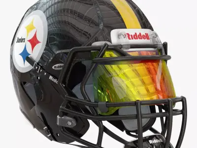 Riddell speed helmet pittsburgh steelers 3D model