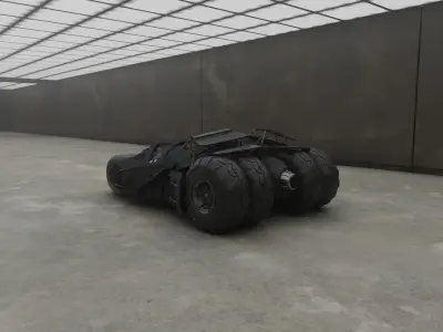 Batmobile Tumbler 2005 - 2008  Low-poly 3D model
