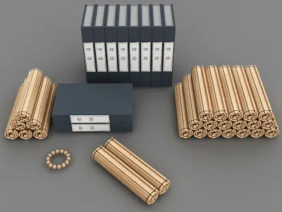 books Low-poly 3D model