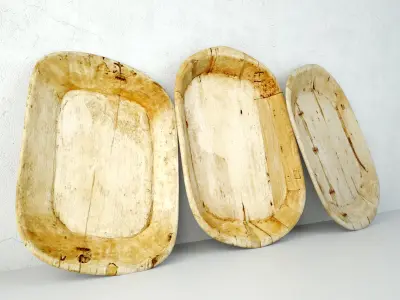 Sun Bleached Wood Trays 3D model