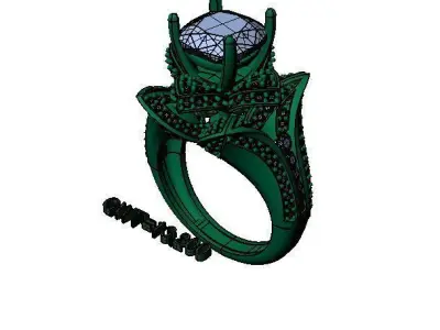 Fashion unique ring 3D model purchase
