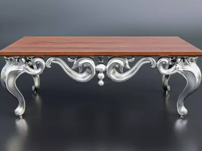 Small baroque table 3D model