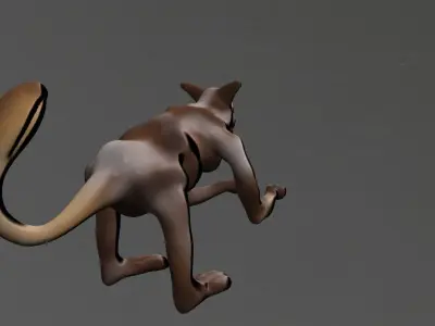 Monkey kangaroo Low-poly 3D model