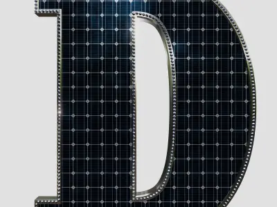 Solar Panel Letter - D 3D model