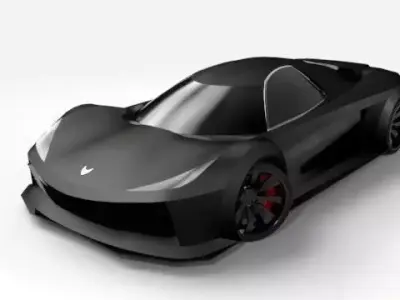 Hypercar Rigged Model Low Poly by Srinaths4cg Low-poly 3D model