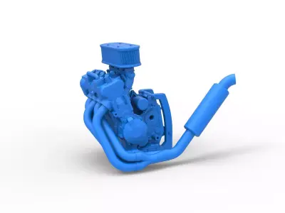 Engine of 600 Micro sprint car Scale 1 to 25 3D print model