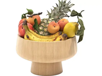 bowl of tropical fruits 05 3D model