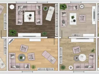 2d living room furniture Top View PSD CDR 3D model