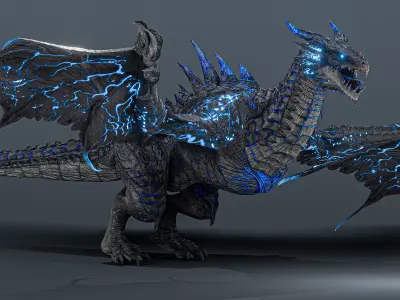 Thunderstorm dragon evo 2 - Rigged Low-poly 3D model