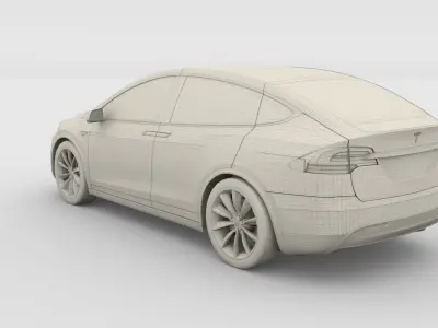 Tesla Model X Red 3D model