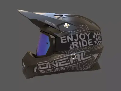 Motocross Helmet N Goggles Low-poly 3D model