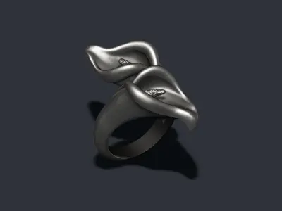 Calla Lily ring 3D print model