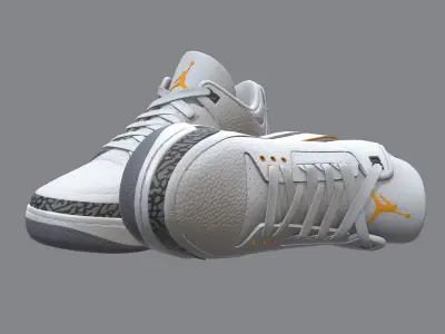 Air Jordan 3-retro sneakers Low-poly 3D model