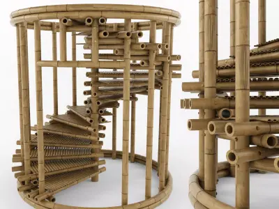 rattan stairs 3D model