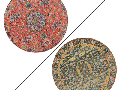 Round Rug Set 26 3D model