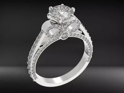diamond ring 1 carat 3D print model