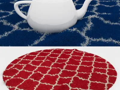 Round Rug Set 105 3D model