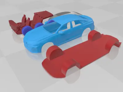 Audi A5 2025 - Separate Parts STL Model 3D print model