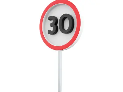 3d Thirty-speed limit traffic sign  icon 3D model