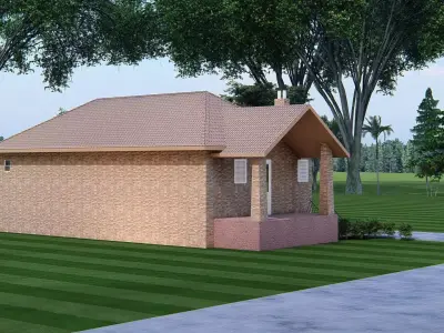 American House 3D Model Modern Suburban Family Home 3D model purchase