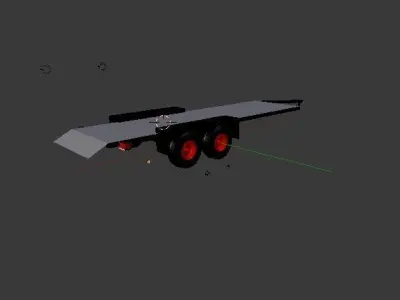 Custom 16 foot car trailer Free 3D model