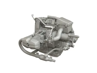 Engine of motorcycle Ural 12 scale 3D print model