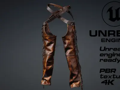 leather chaps PBR 4k Low-poly 3D model