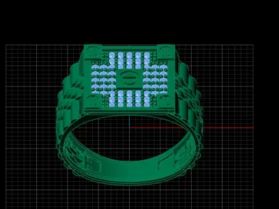 Print Ready STL 3DM  Gents Rings Diamond Men Ring  3D print model 201