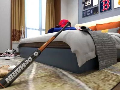 Sport children room - Boy Bedroom 3D model