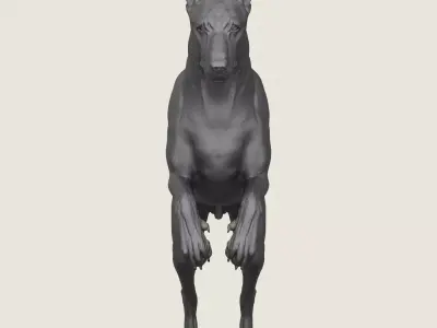 Doberman Dog Jumping 3D print model