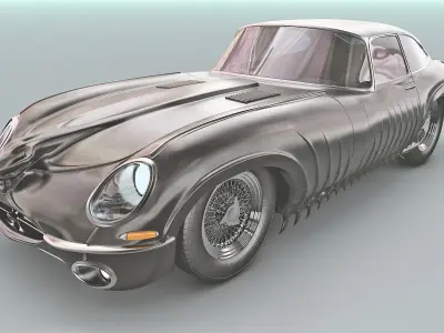 JAGUAR E TYPE XENOMORPHED Low-poly 3D model