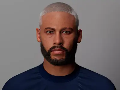 Neymar realistic 3d model Low-poly 3D model