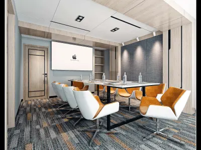 3D Meeting Room Office Scene - Modular Customizable Low-poly 3D model