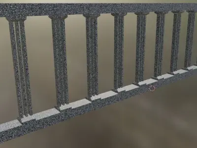 Colums balcony with columns and railings Free low-poly 3D model