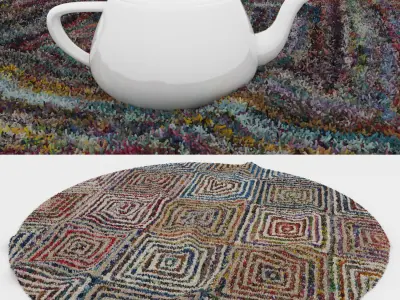 Round Rug Set 247 3D model
