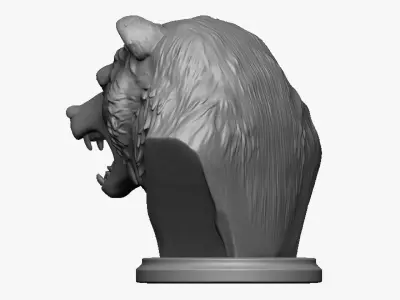 bear head bust 3D print model