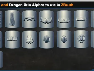 Reptile and Dragon Skin Brushes  Vol 04 3D model