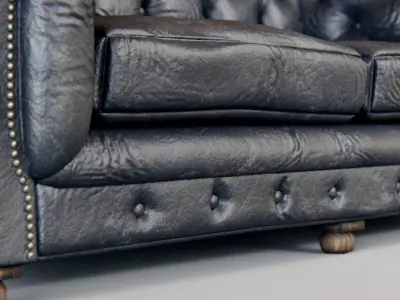chesterfield sofa Low-poly 3D model