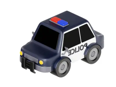 3D Police Car Cute 3D model