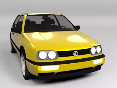 VW VOLKSWAGEN GOLF 3 LOWPOLY Low-poly 3D model