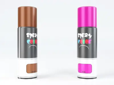 Paint Spray Bottle Colors 3D model