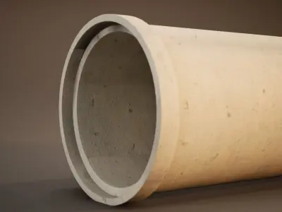 Modular Concrete Pipe Free low-poly 3D model