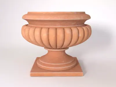 Terracotta Ribbed Pot 3D model