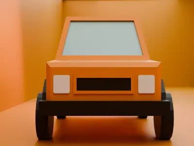 Cartoon pick-up car Low-poly 3D model