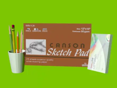 Art Supplies Free low-poly 3D model